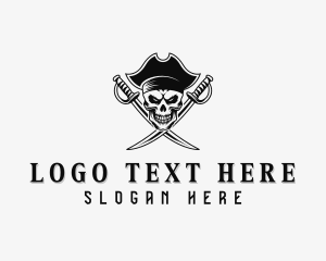 Skull - Pirate Sword Hunter logo design