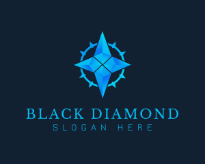 Diamond Crystal Compass logo design