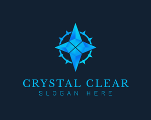 Crystal - Diamond Crystal Compass logo design
