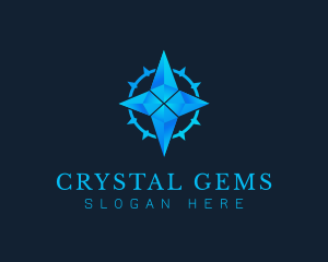 Diamond Crystal Compass logo design