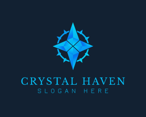 Diamond Crystal Compass logo design