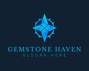 Gems - Diamond Crystal Compass logo design