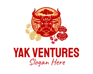 Yak - Ox Head Chinese Zodiac logo design