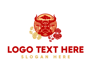 Head - Ox Head Chinese Zodiac logo design