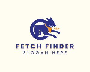 Fetch - Dog Fetch Frisbee logo design