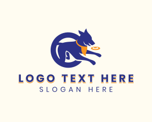 Pet Shop - Dog Fetch Frisbee logo design