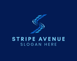 Film Strip Stripe Letter S logo design