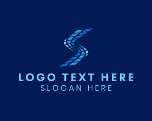 Pattern - Film Strip Stripe Letter S logo design