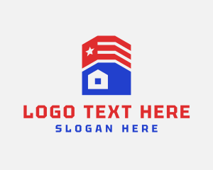 Residential - Flag House Real Estate logo design