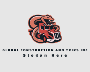 Snake Trucking Transport Logo