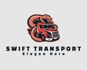 Snake Trucking Transport logo design