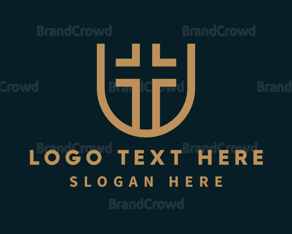 Brown Religious Cross Logo