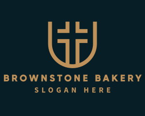 Brown Religious Cross logo design