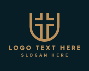 Brown Religious Cross logo design