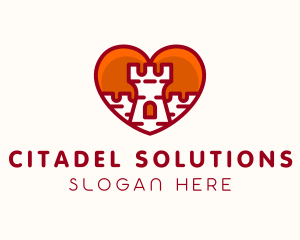 Citadel - Red Heart Castle logo design