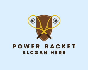 Racket - Classic Tennis Shield logo design