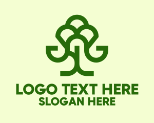 Outline - Green Forest Tree logo design