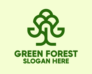 Green Forest Tree  logo design