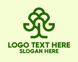 Agriculturist - Green Forest Tree logo design