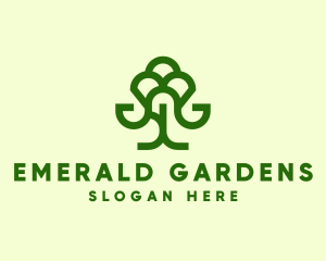 Green Forest Tree  logo design