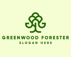 Green Forest Tree  logo design