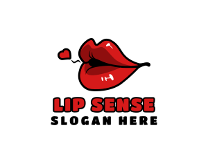 Woman Lip Kiss logo design