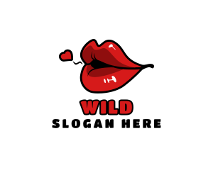 Sexy - Woman Lip Kiss logo design