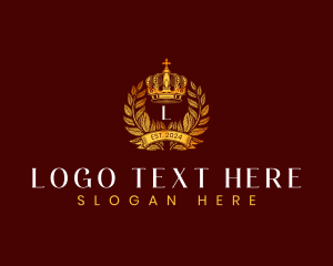 Premium - Royal Crown Wreath logo design