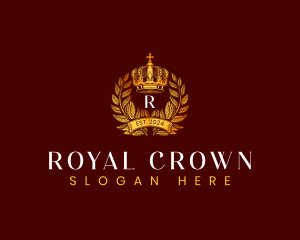 Royal Crown Wreath logo design