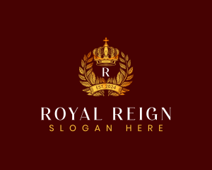 Royal Crown Wreath logo design