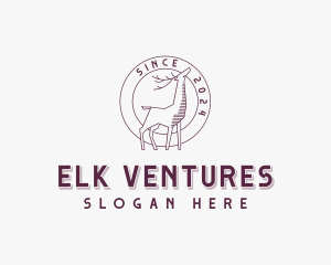 Elk - Deer Crest Heraldry logo design