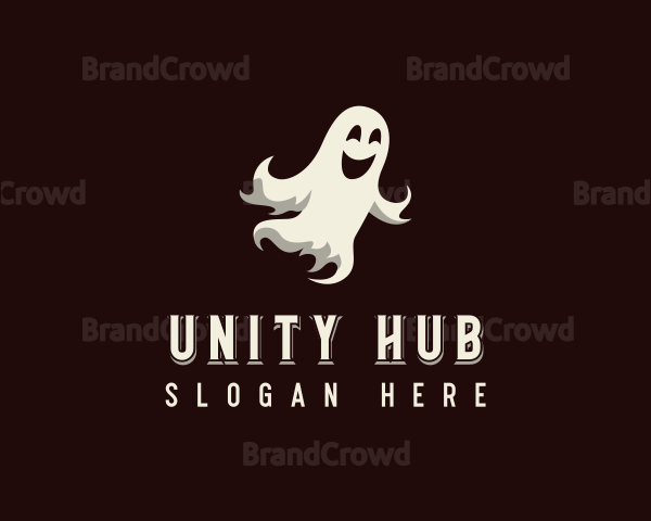 Spooky Halloween Ghost Logo