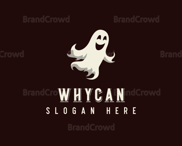 Spooky Halloween Ghost Logo
