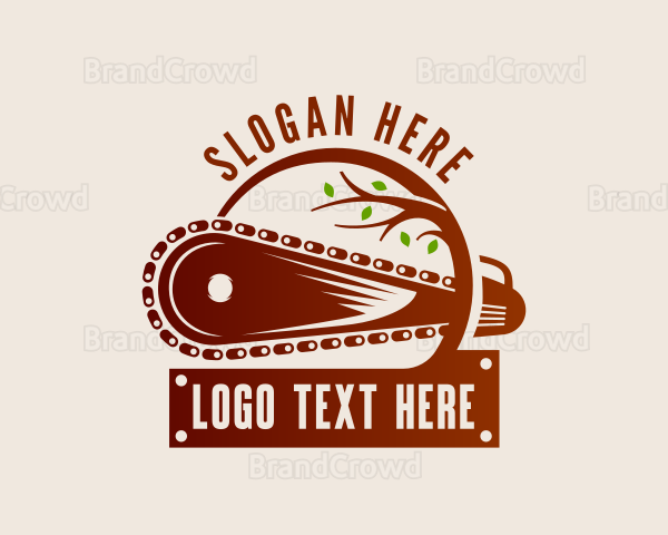 Tree Chainsaw Woodwork Logo