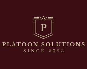 Platoon - Royal Crest Shield Crown logo design