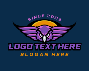 Character - Flying Gaming Owl logo design