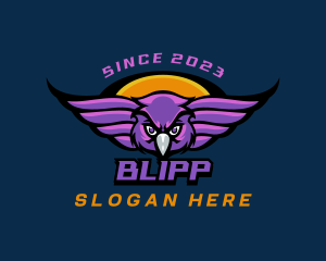 Streamer - Flying Gaming Owl logo design