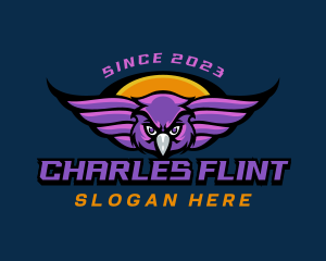 Game - Flying Gaming Owl logo design