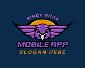 League - Flying Gaming Owl logo design