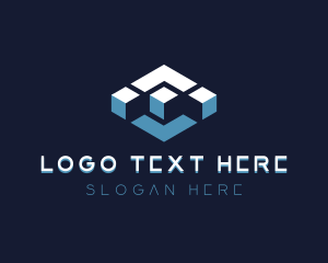Three-dimensional - Cyber Technology Cube logo design