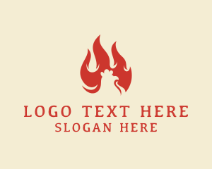 Grilling - Hot Chicken BBQ logo design