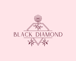 Diamond Floral Plant logo design