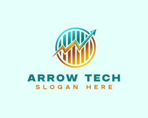 Arrow Graph Statistics logo design