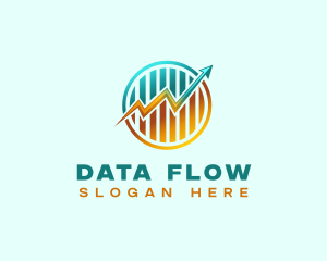 Arrow Graph Statistics logo design