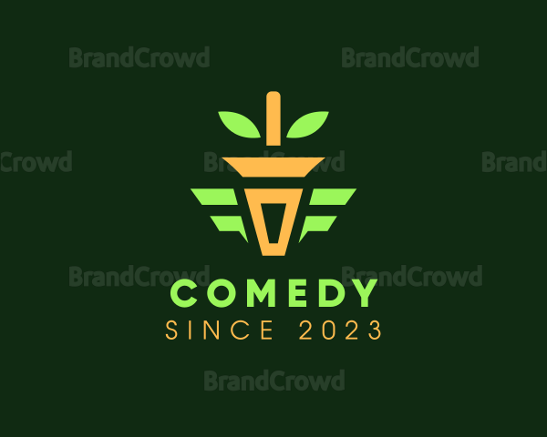 Potted Plant Carrot Logo