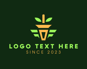 Pot Plant - Potted Plant Carrot logo design