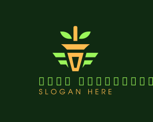 Potted Plant Carrot Logo