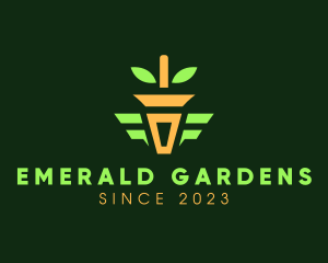 Potted Plant Carrot logo design