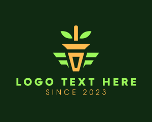 Landscaping - Potted Plant Carrot logo design