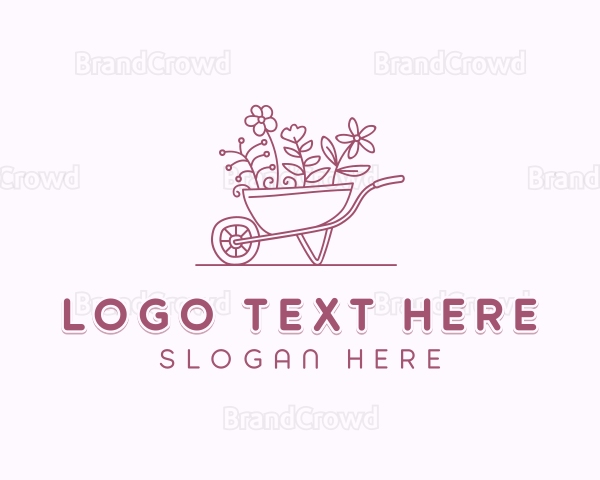 Garden Landscaper Wheelbarrow Logo